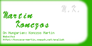 martin konczos business card